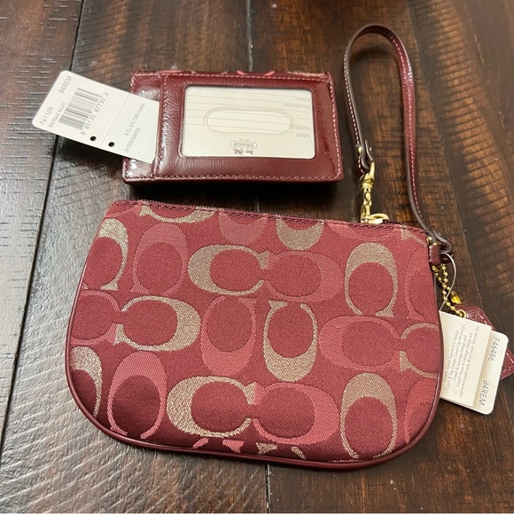 Coach Handbags - Coach Burgundy Wristlet and Wallet
